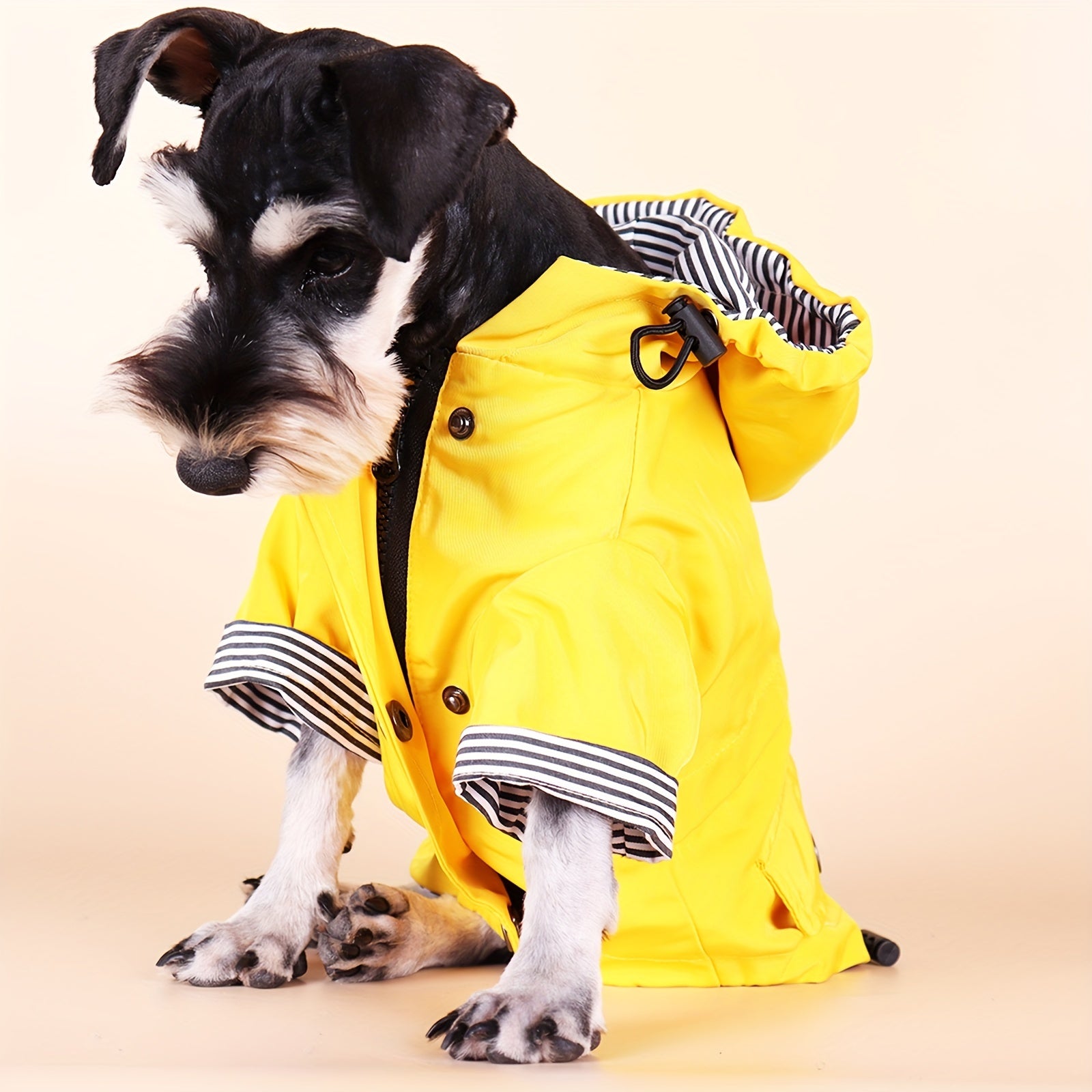 Giacca Antipioggia a Righe per Cuccioli – Cappotto Impermeabile per Animali Domestici