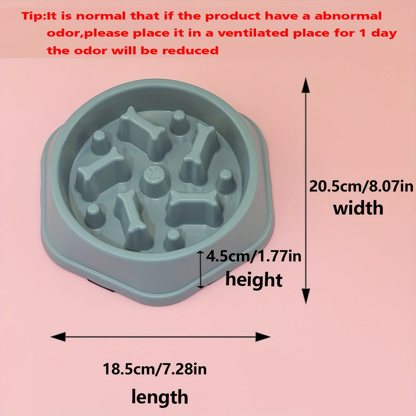 Ciotola anti-soffocamento per cani e gatti - Con osso colorato per mangiare lentamente