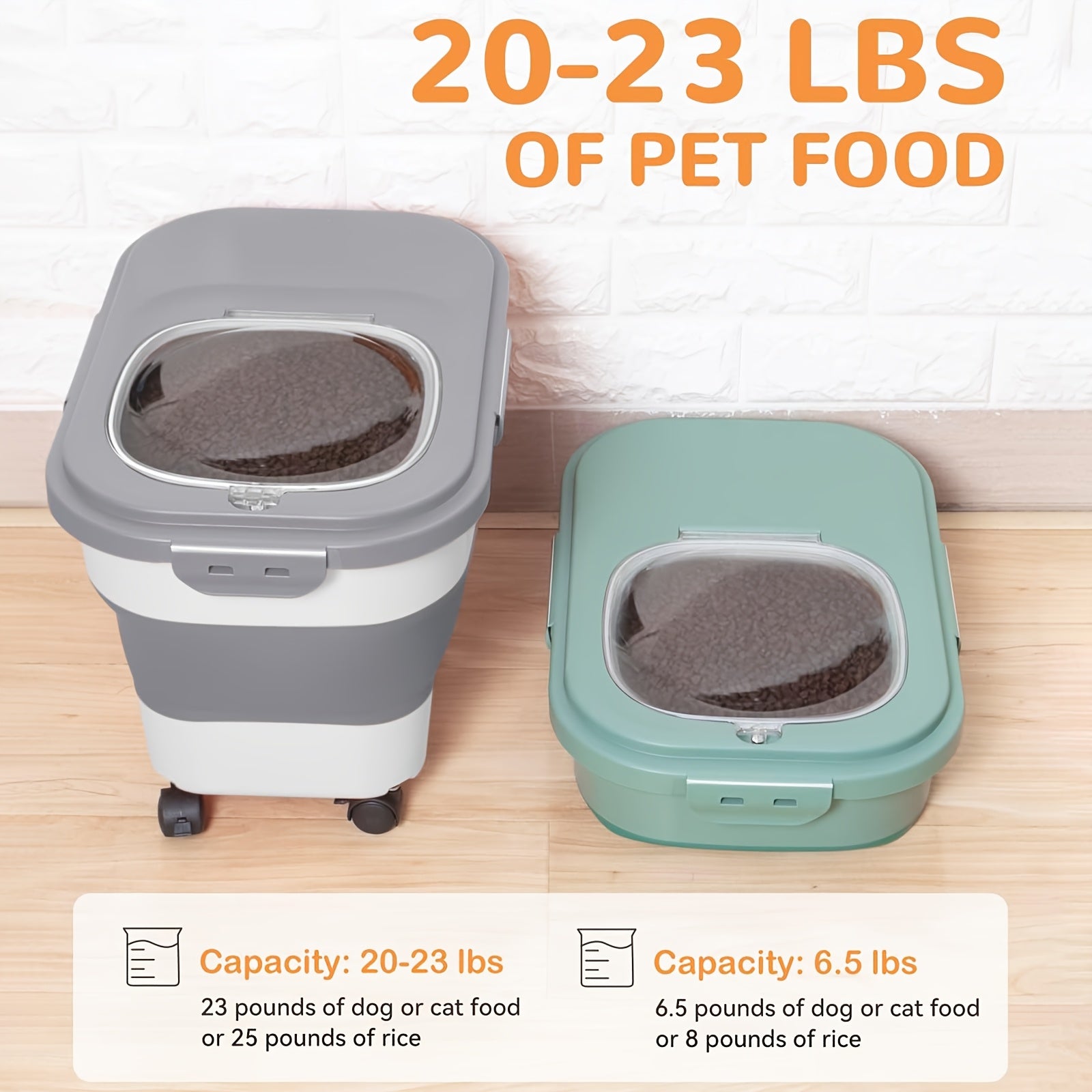 Contenitore pieghevole per alimenti di cani e gatti