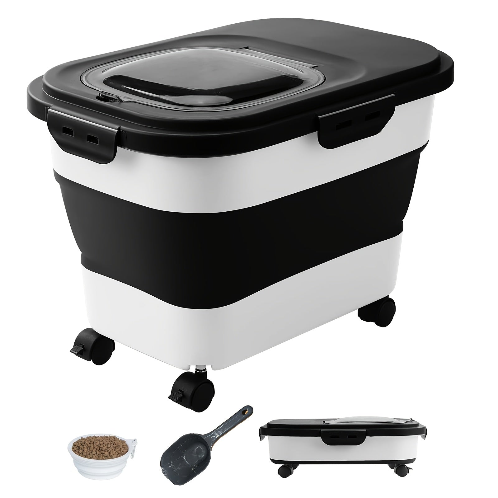 Contenitore pieghevole per alimenti di cani e gatti