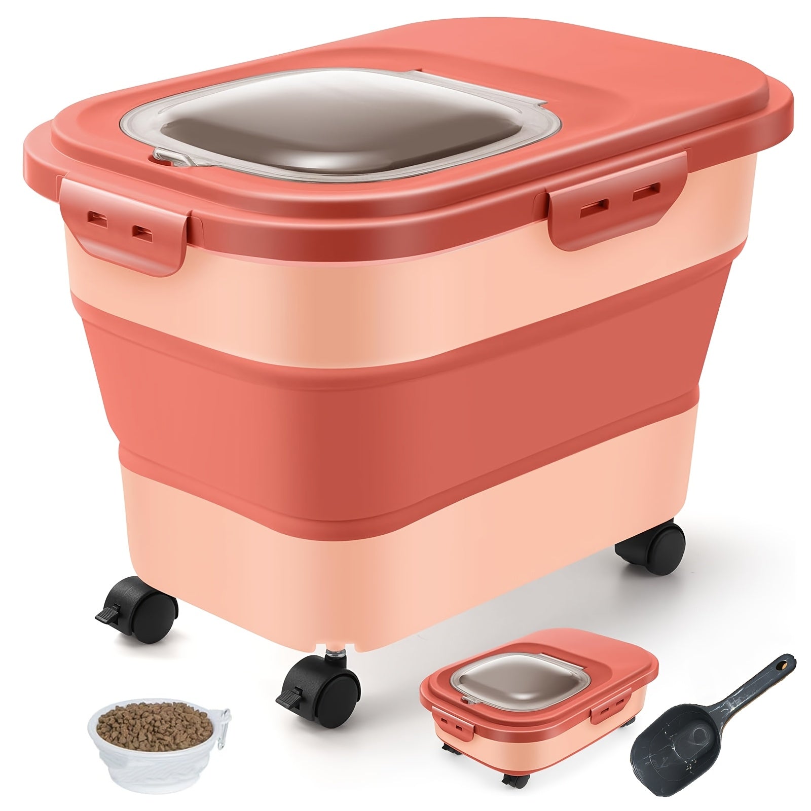 Contenitore pieghevole per alimenti di cani e gatti