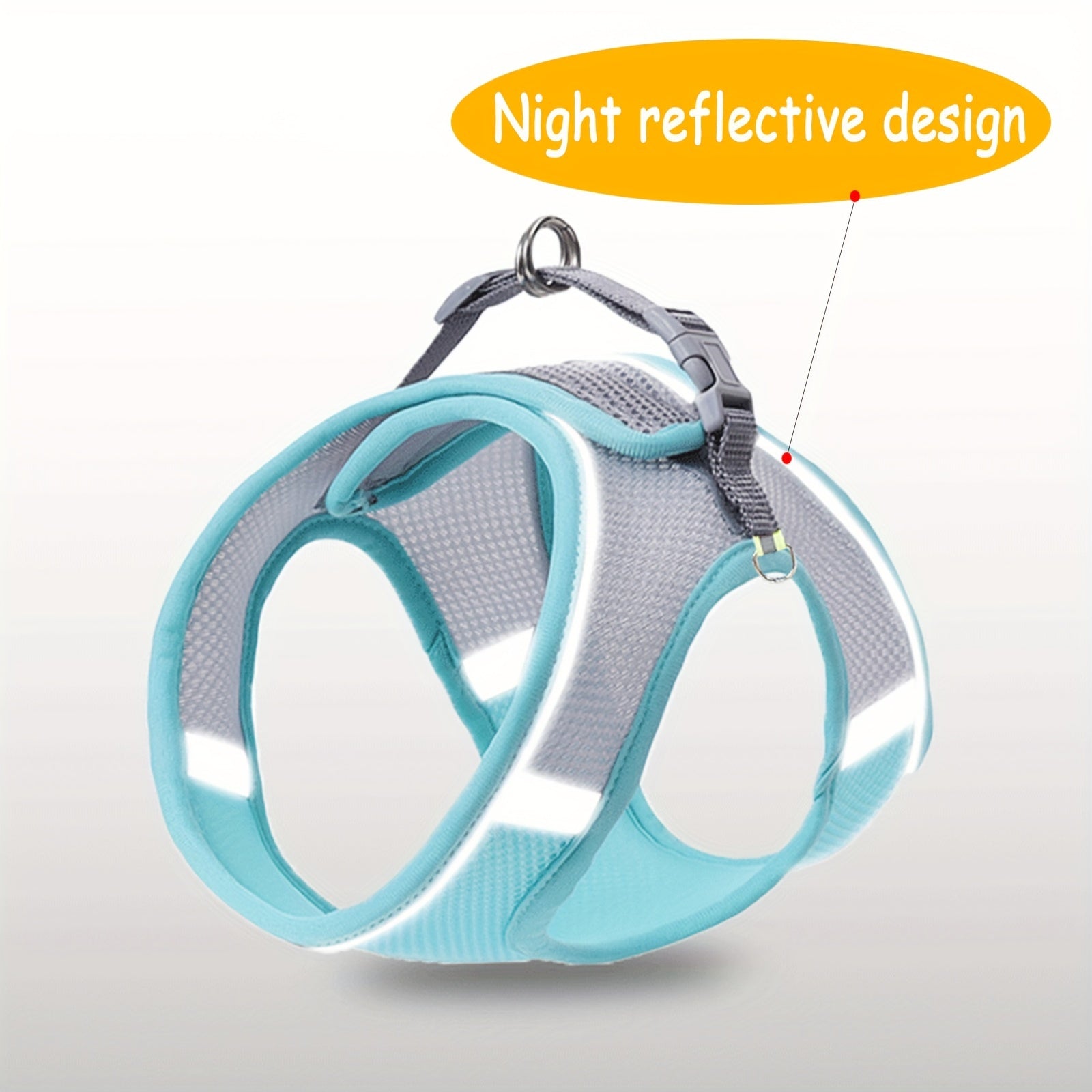 Pettorina comoda e sicura per animali domestici: gilet in morbida rete per cani e gatti con striscia riflettente per cani di piccola taglia