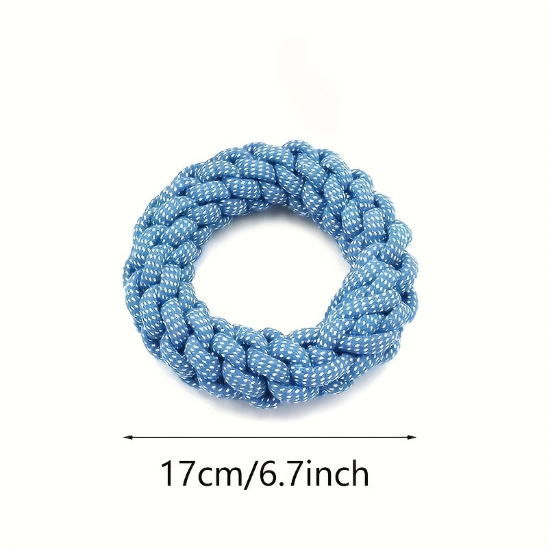 Corda da masticare per cani, con nodi intrecciati multicolori, adatto per la pulizia dei denti e l'addestramento interattivo