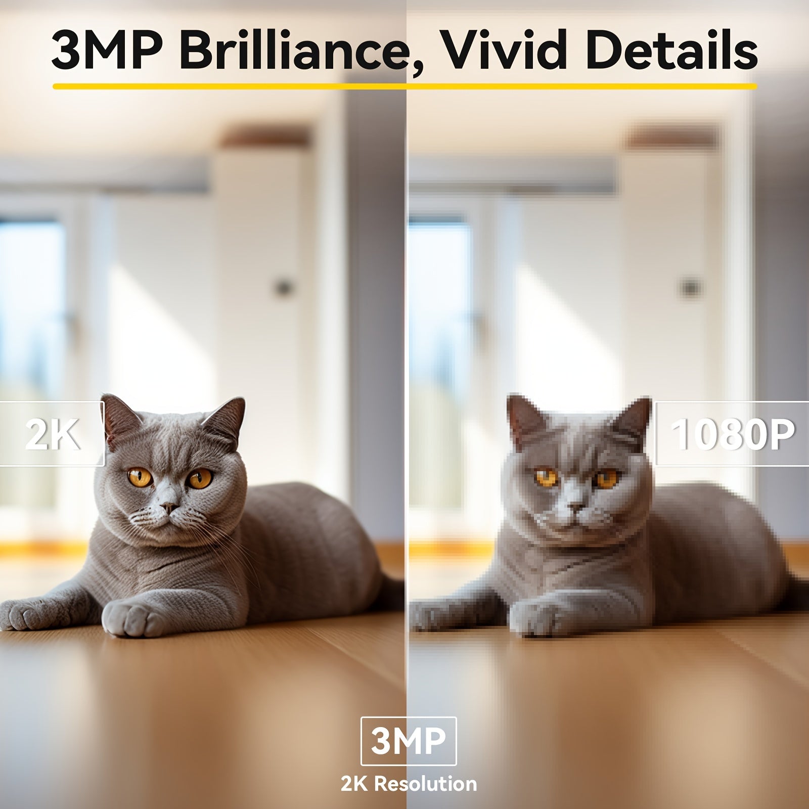 Telecamera di sicurezza con video di sorveglianza panoramica a 360°, visione notturna e chiamate bidirezionali