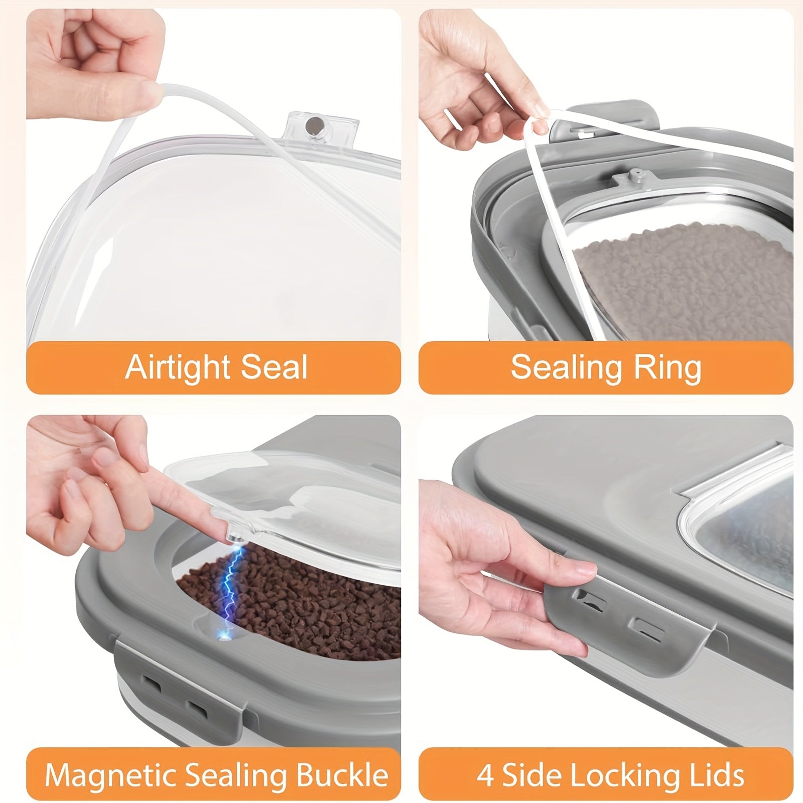 Contenitore pieghevole per alimenti di cani e gatti