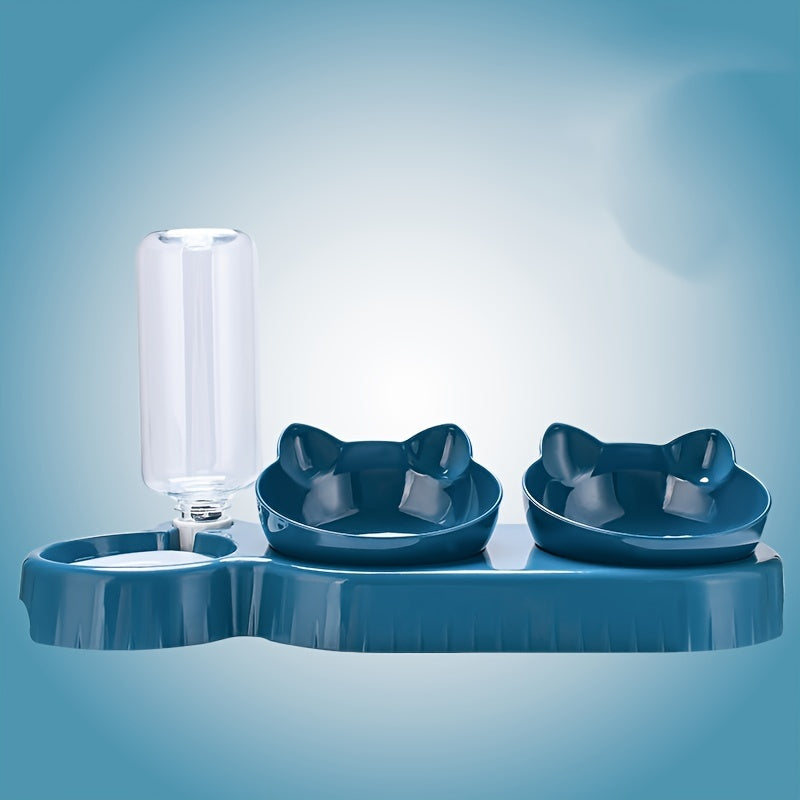 Ciotole automatiche 3 in 1 con design inclinato e bottiglia d'acqua a gravità - Per cani e gatti