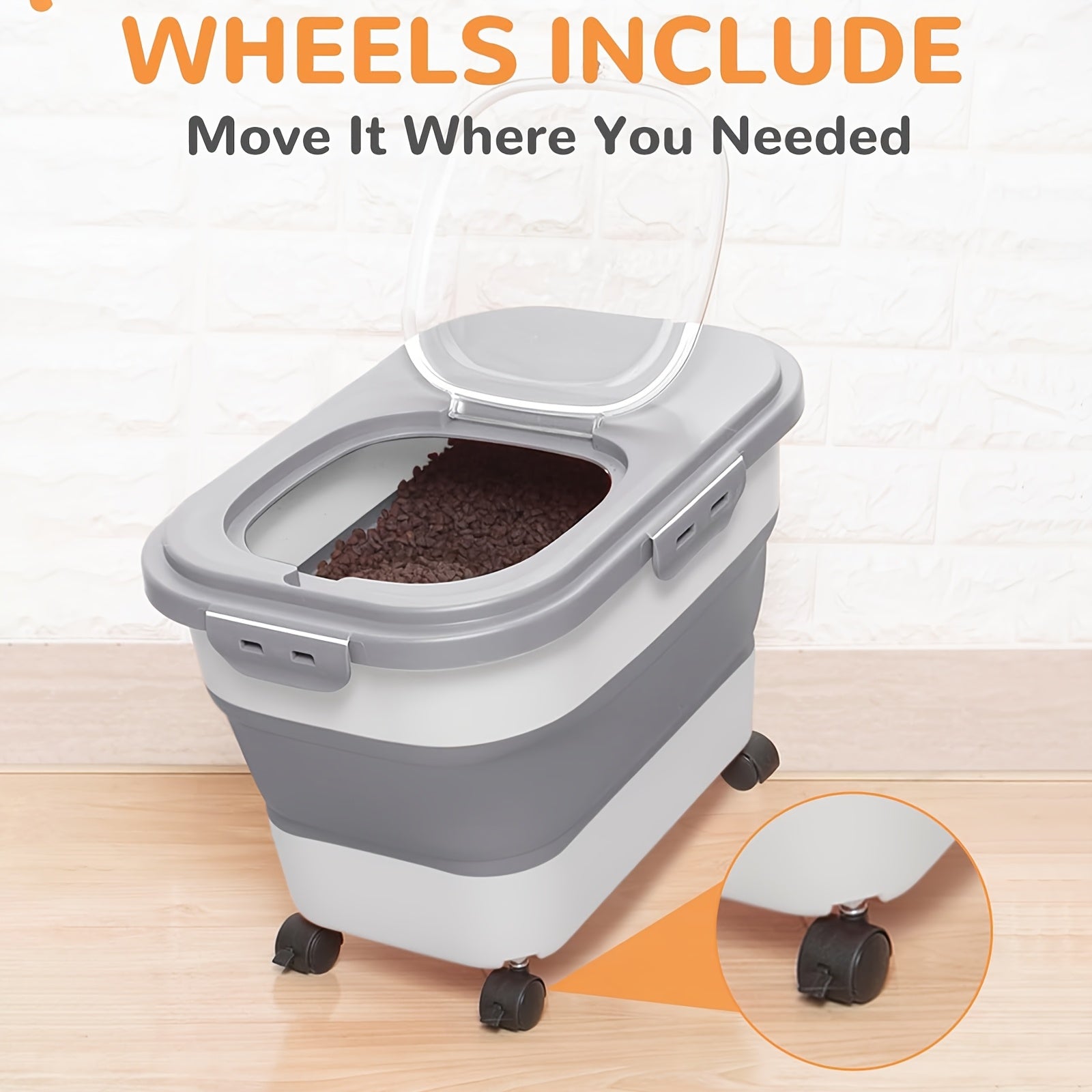 Contenitore pieghevole per alimenti di cani e gatti