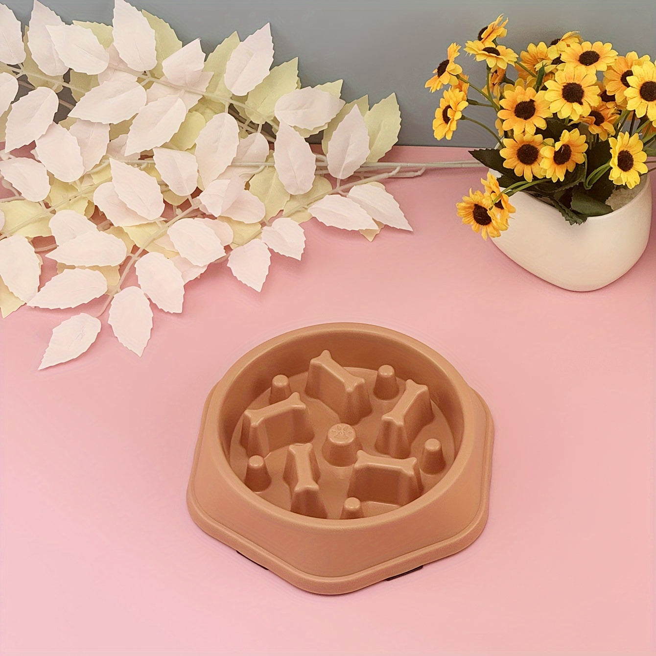 Ciotola anti-soffocamento per cani e gatti - Con osso colorato per mangiare lentamente