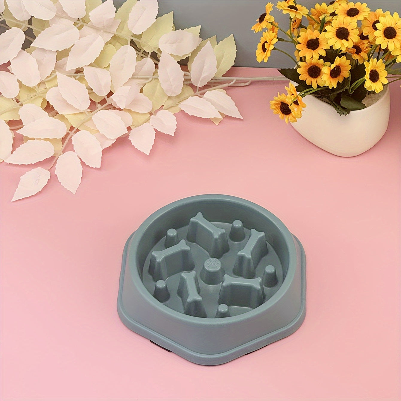 Ciotola anti-soffocamento per cani e gatti - Con osso colorato per mangiare lentamente