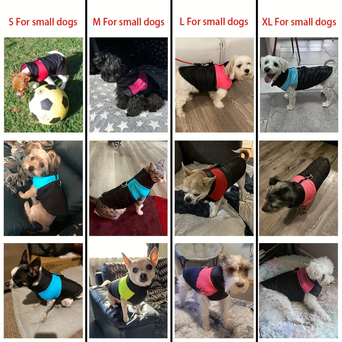 Gilet imbottito per animali domestici, cappotto con cerniera posteriore per cani