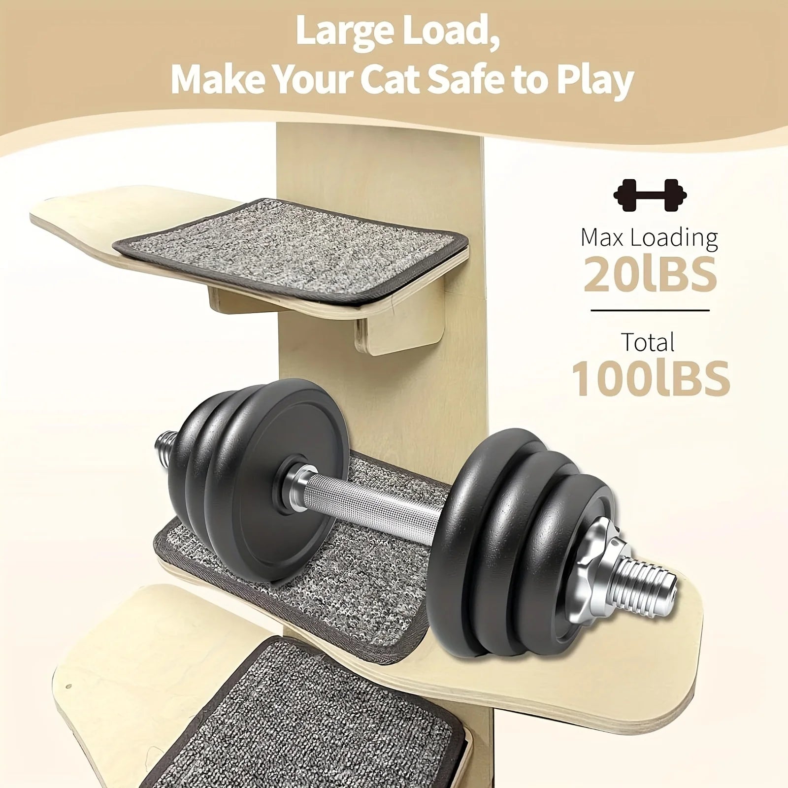 Albero tiragraffi in legno a 4 livelli per gatti