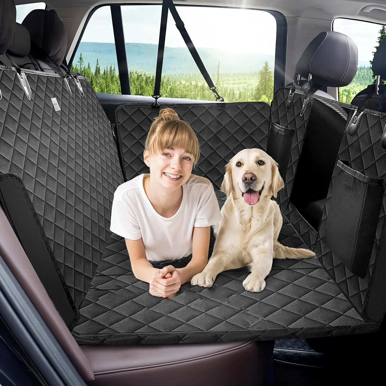 Estensore per sedile posteriore per cani - Coprisedile auto pieghevole con fondo rigido