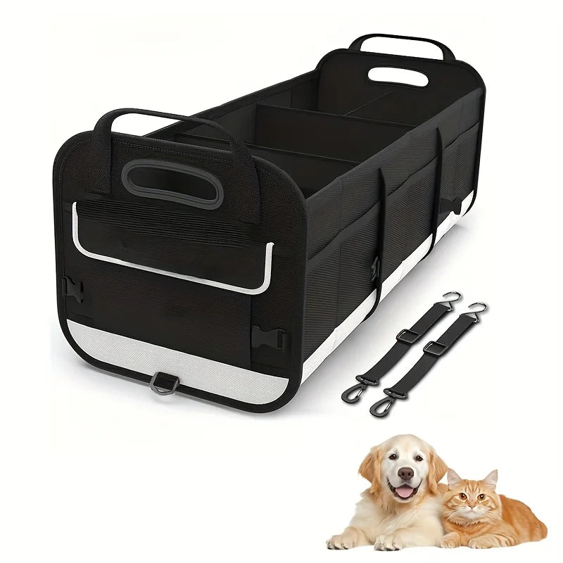 Portaoggetti per animali domestici da viaggio per bagagli di grandi dimensioni con 5 scomparti e maniglia rinforzata con cinghie di fissaggio