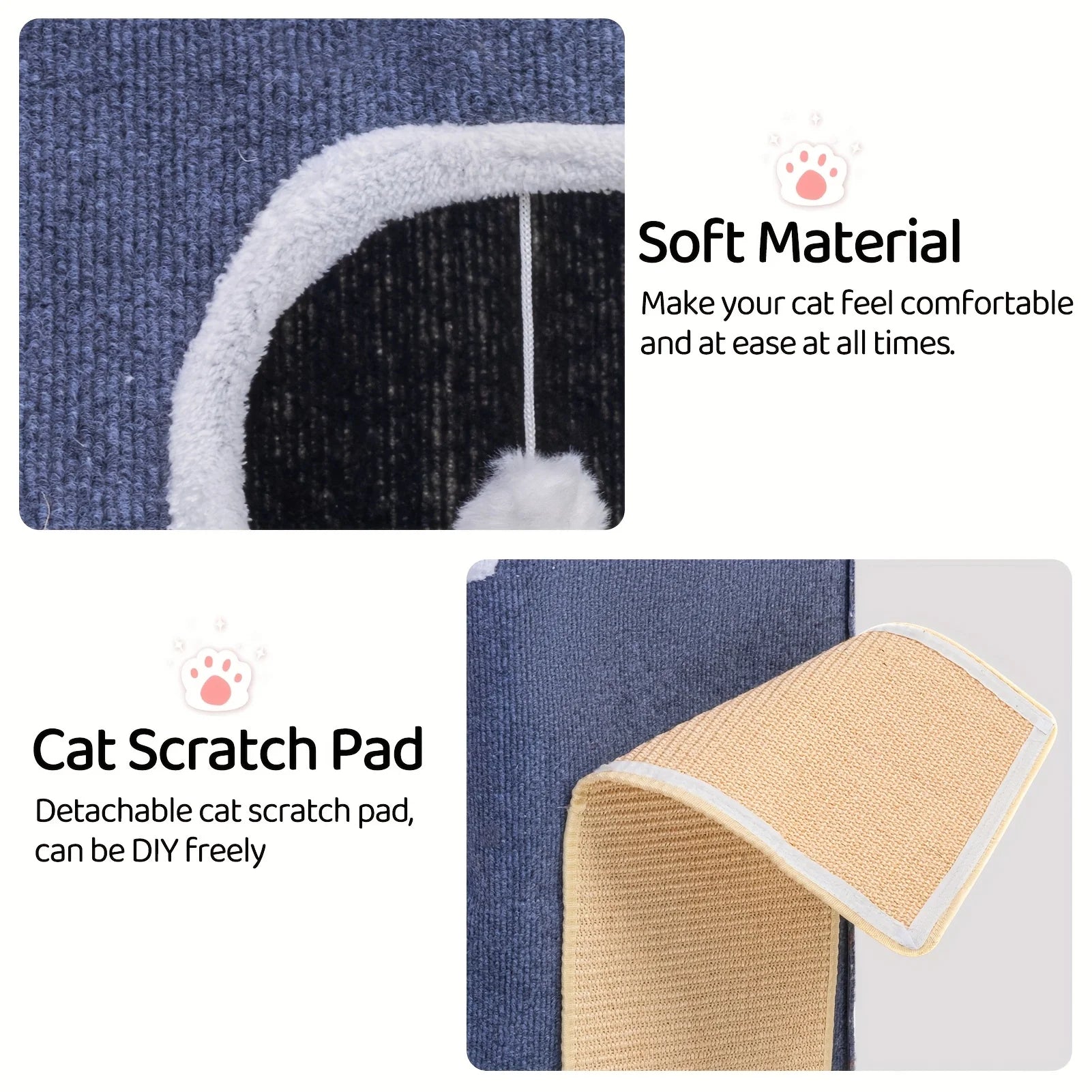 Casa per gatti moderna a tre livelli con struttura per graffiare