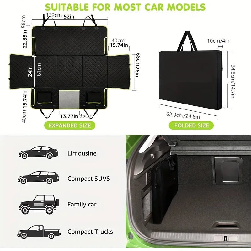 Estensore per sedile posteriore per cani - Coprisedile auto pieghevole con fondo rigido
