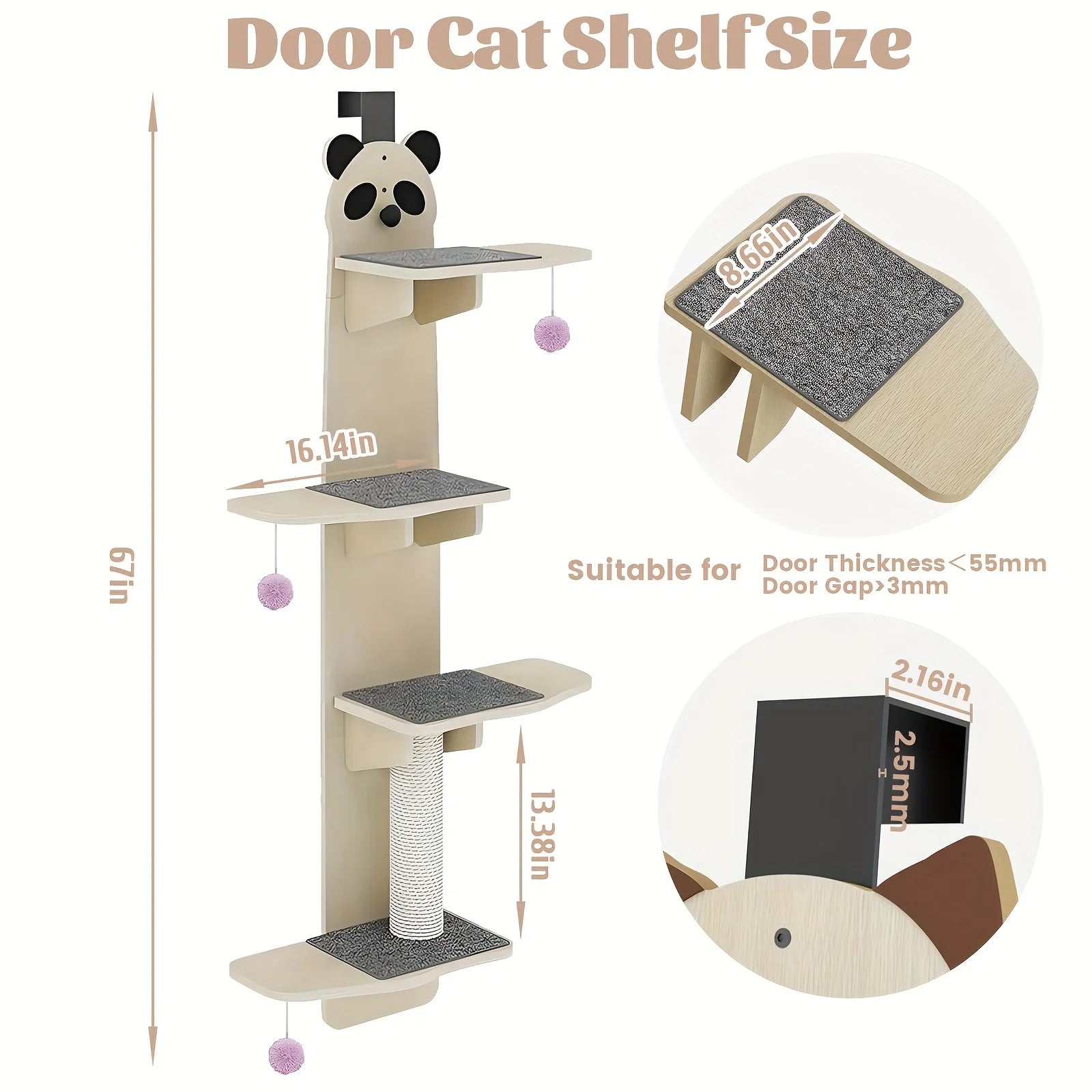 Albero tiragraffi in legno a 4 livelli per gatti