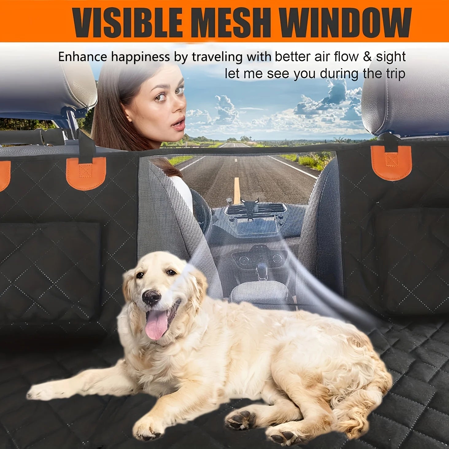 Coprisedile per auto con fondo rigido per sedili posteriori, impermeabile