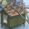 Casetta per gatti per tutte le stagioni con tende trasparenti - Include peluche e tappetino rinfrescante