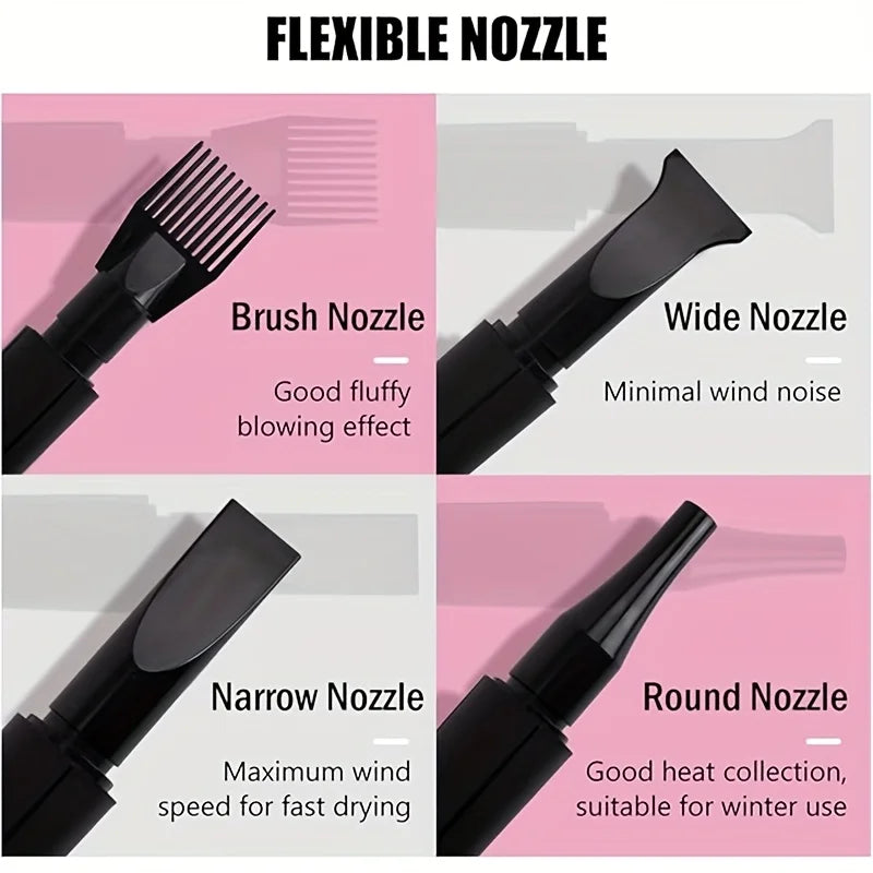 Asciugatore ad alta velocità ad asciugatura rapida per uso domestico con tubo flessibile e 3 ugelli, adatto a cani e gatti