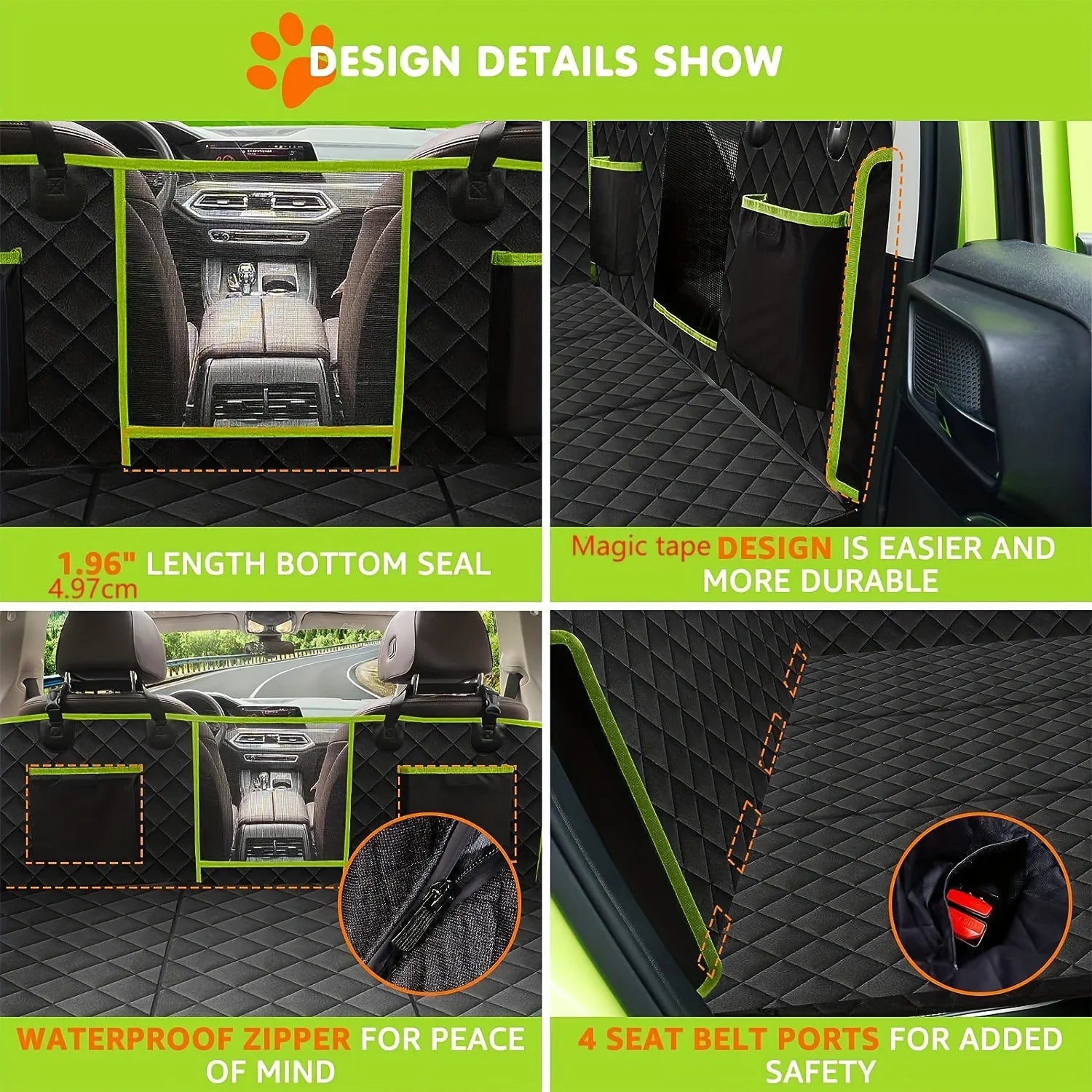 Estensore per sedile posteriore per cani - Coprisedile auto pieghevole con fondo rigido