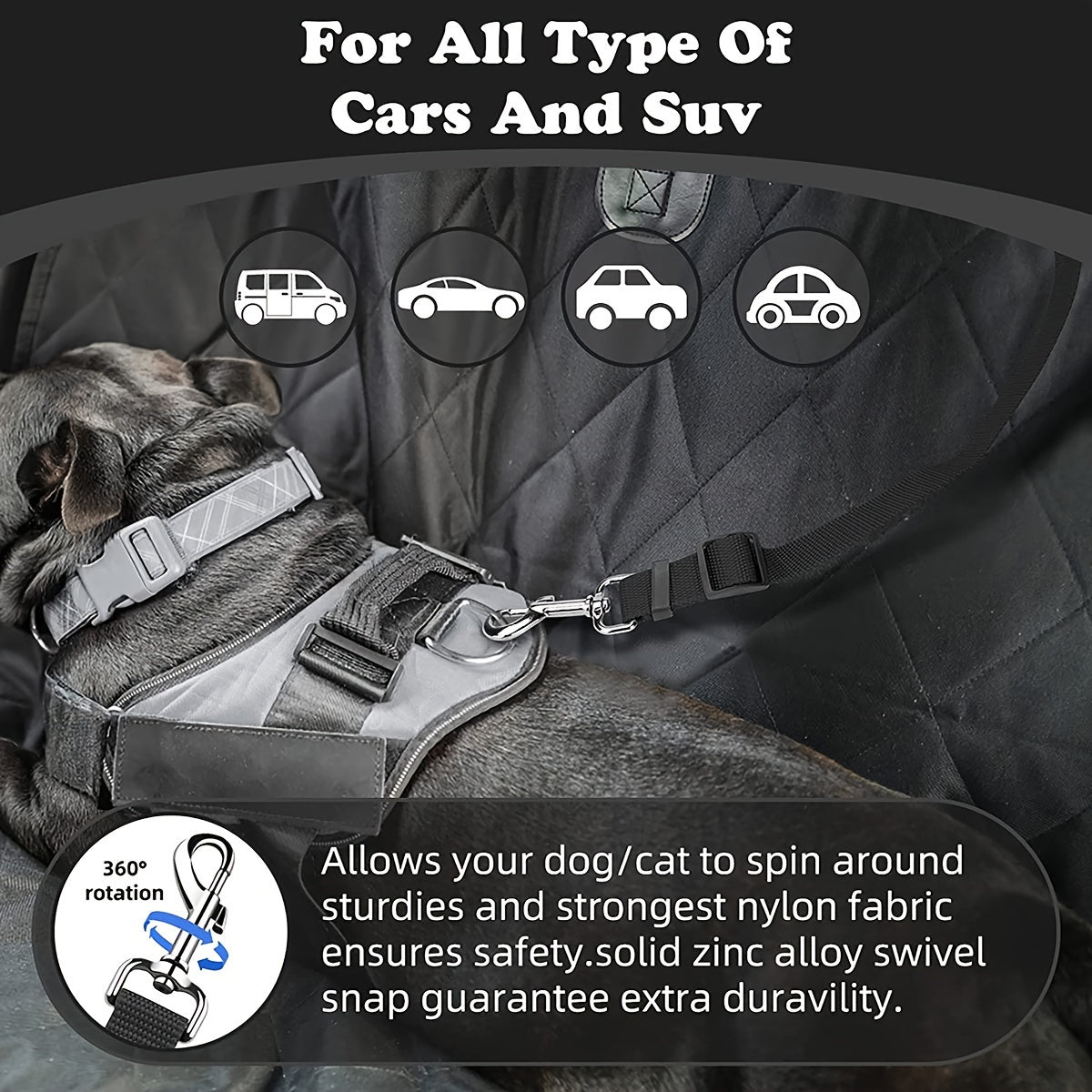 Cintura di sicurezza per cani per veicoli