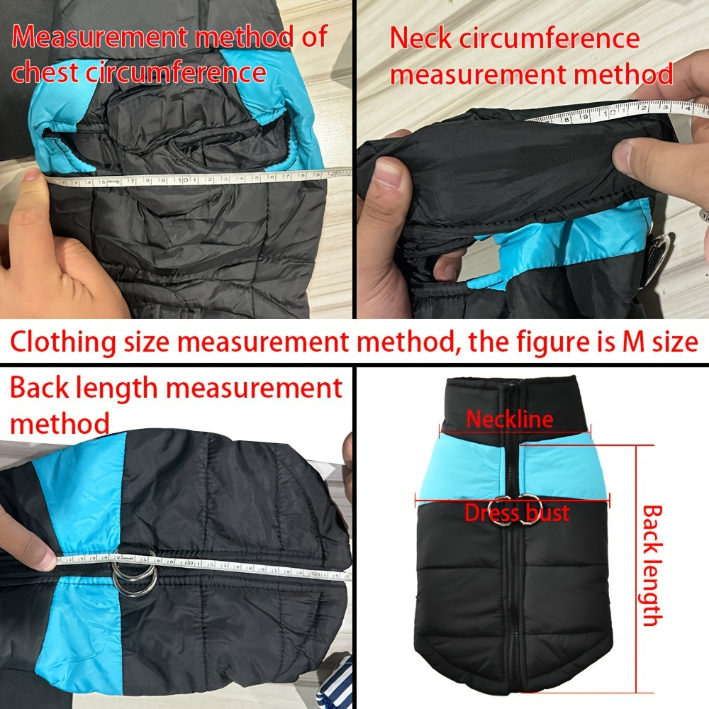 Gilet imbottito per animali domestici, cappotto con cerniera posteriore per cani