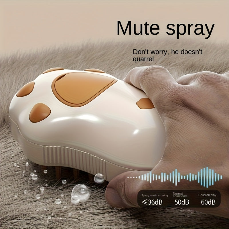 Spazzola Steamy Cat: spazzola elettrica 3 in 1 autopulente, massaggia, pulisce e rimuove i peli