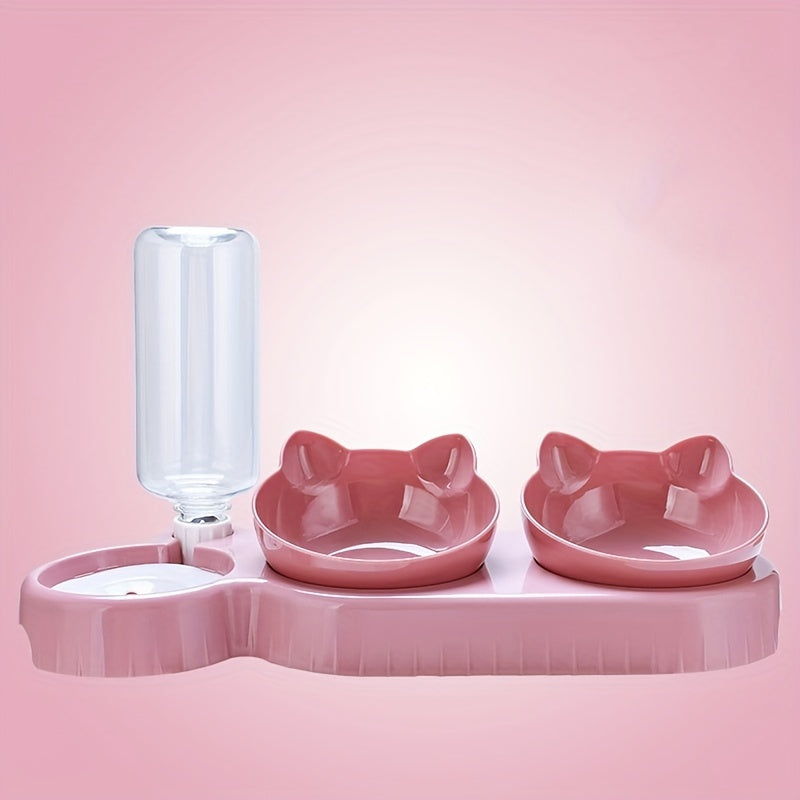 Ciotole automatiche 3 in 1 con design inclinato e bottiglia d'acqua a gravità - Per cani e gatti