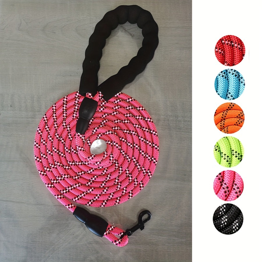 Guinzaglio riflettente per cani con comoda maniglia imbottita - Doppia corda di trazione resistente