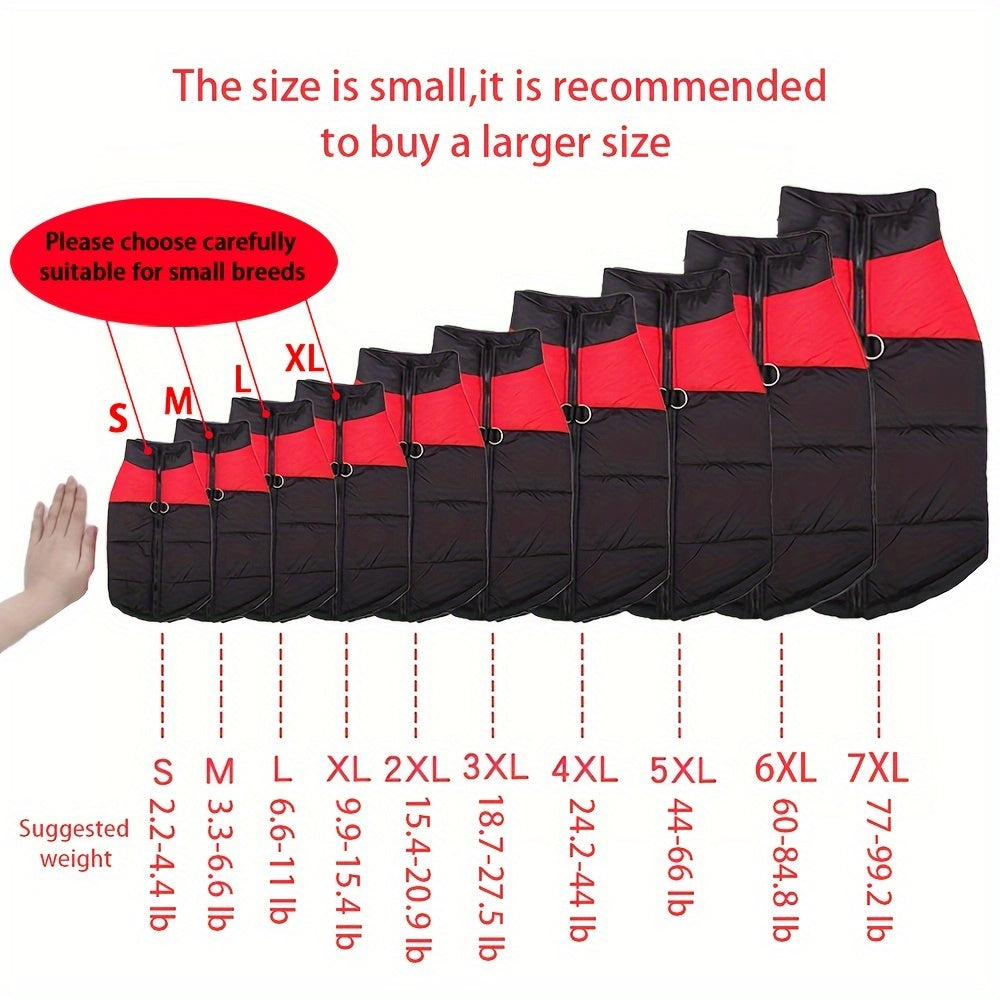 Gilet imbottito per animali domestici, cappotto con cerniera posteriore per cani