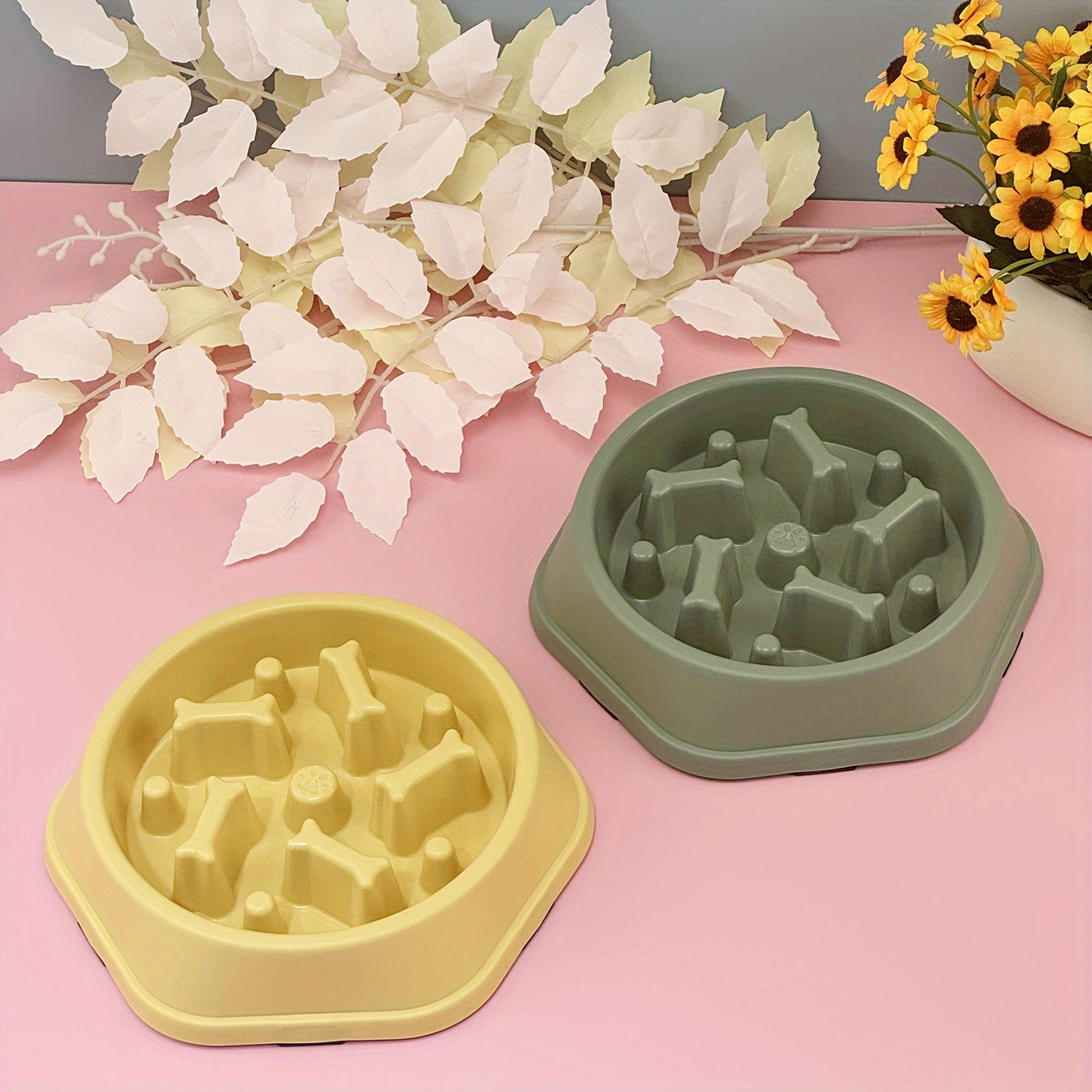 Ciotola anti-soffocamento per cani e gatti - Con osso colorato per mangiare lentamente